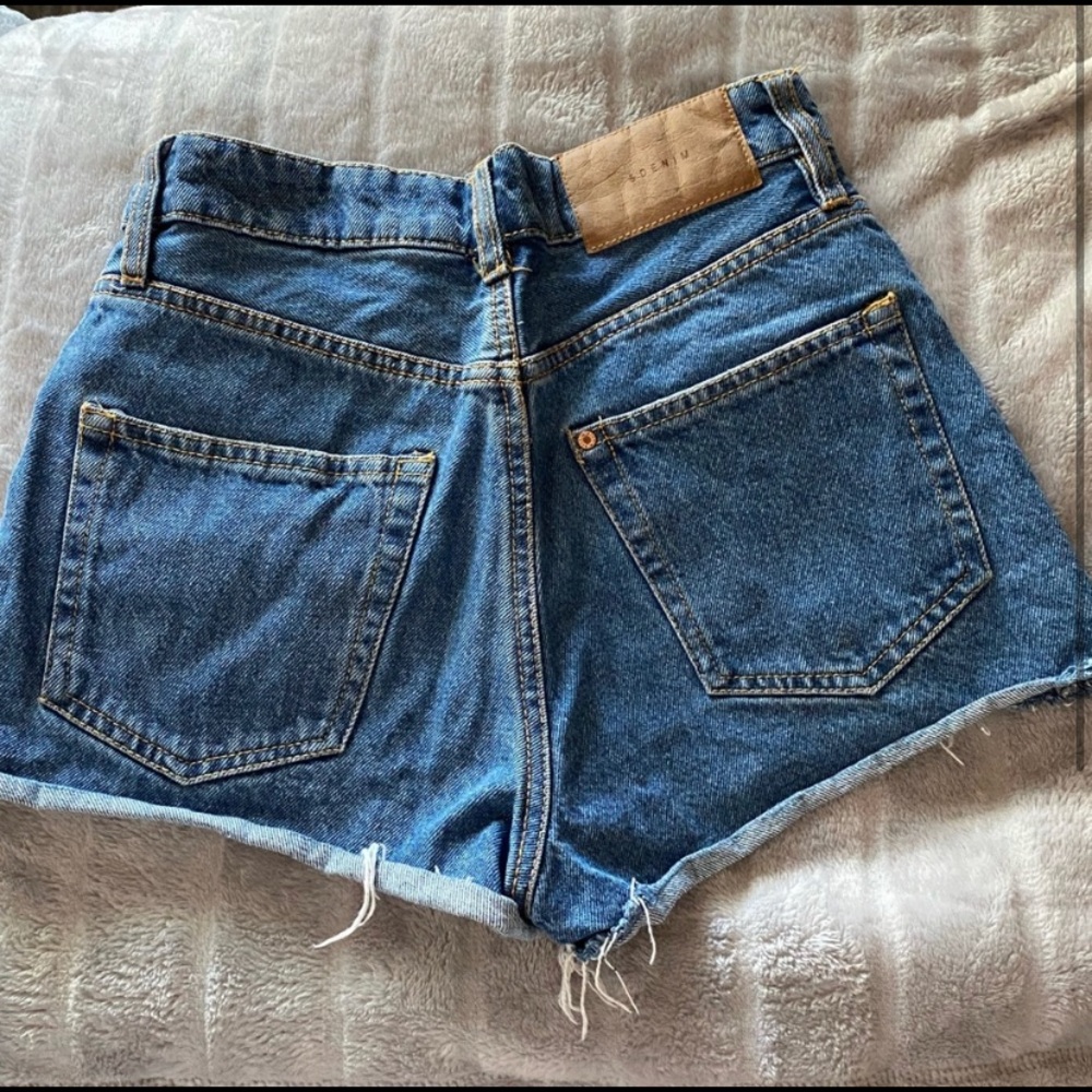dark washed denim shorts
